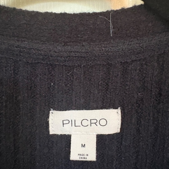 PILCRO FAUX LEATHER-TRIMMED DUSTER CARDIGAN SWEATER - Picture 3 of 4